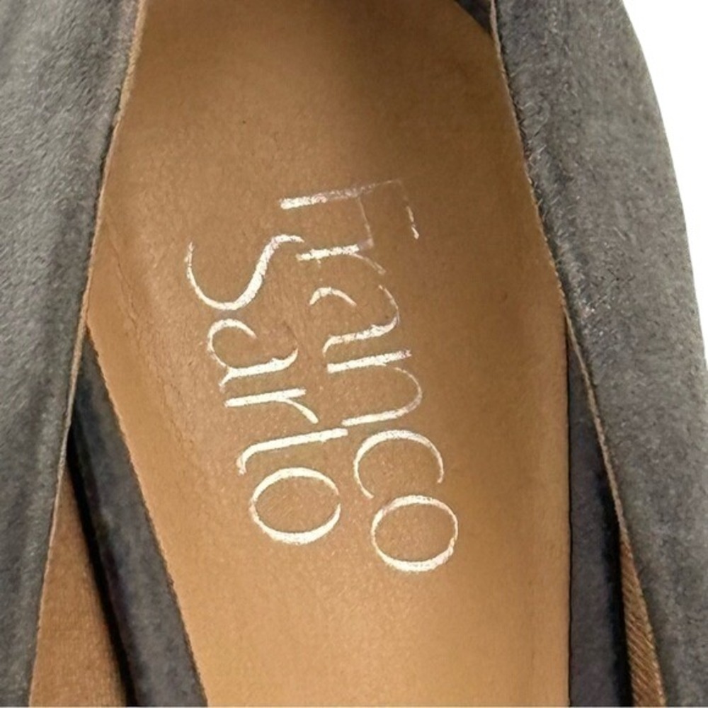 Franco Sarto Gray Suede Block Heel Pump Grannycore Dark Academia - Picture 8 of 9